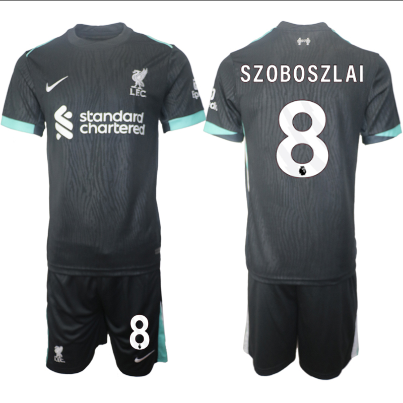 Men 2024-2025 Club Liverpool away Black #8 Soccer Jerseys